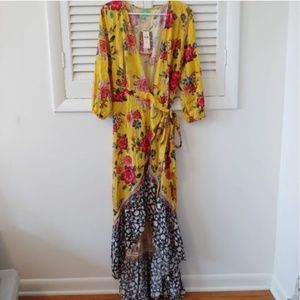 NWT Anthropologie Farm Rio Sunlit Floral Maxi M